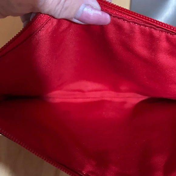 Coach Red Zip Pouch with Black Logo Print - Picture 7 of 7